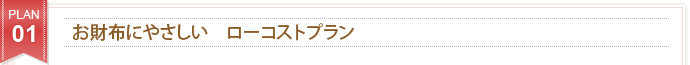 PLAN 01 お財布にやさしい　ローコストプラン