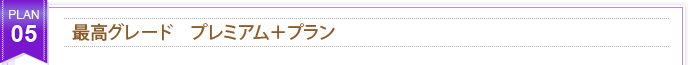 PLAN 05 最高グレード　プレミアム＋プラン